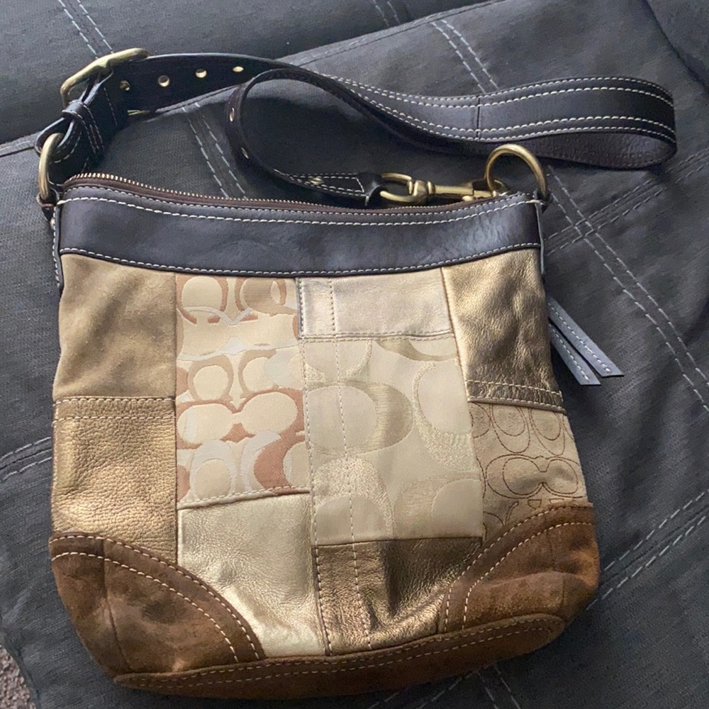 Coach Holiday Gold Patchwork